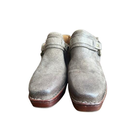 BORN HUDSON Taupe leather Distressed slingback clog squared toe. Size-10 - Picture 1 of 6